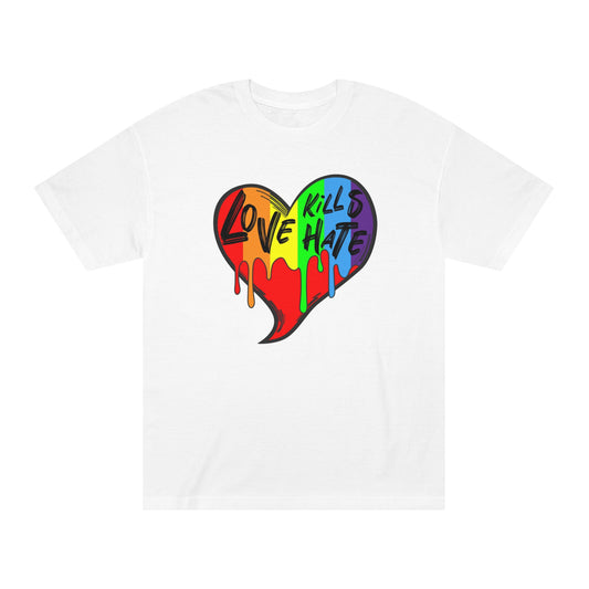 Love Kills Hate Heart Unisex Classic Tee