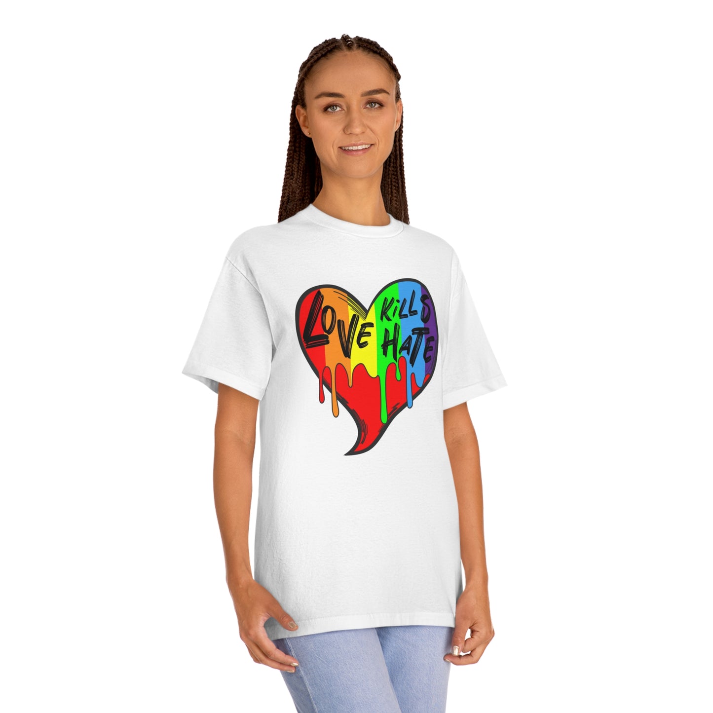 Love Kills Hate Heart Unisex Classic Tee