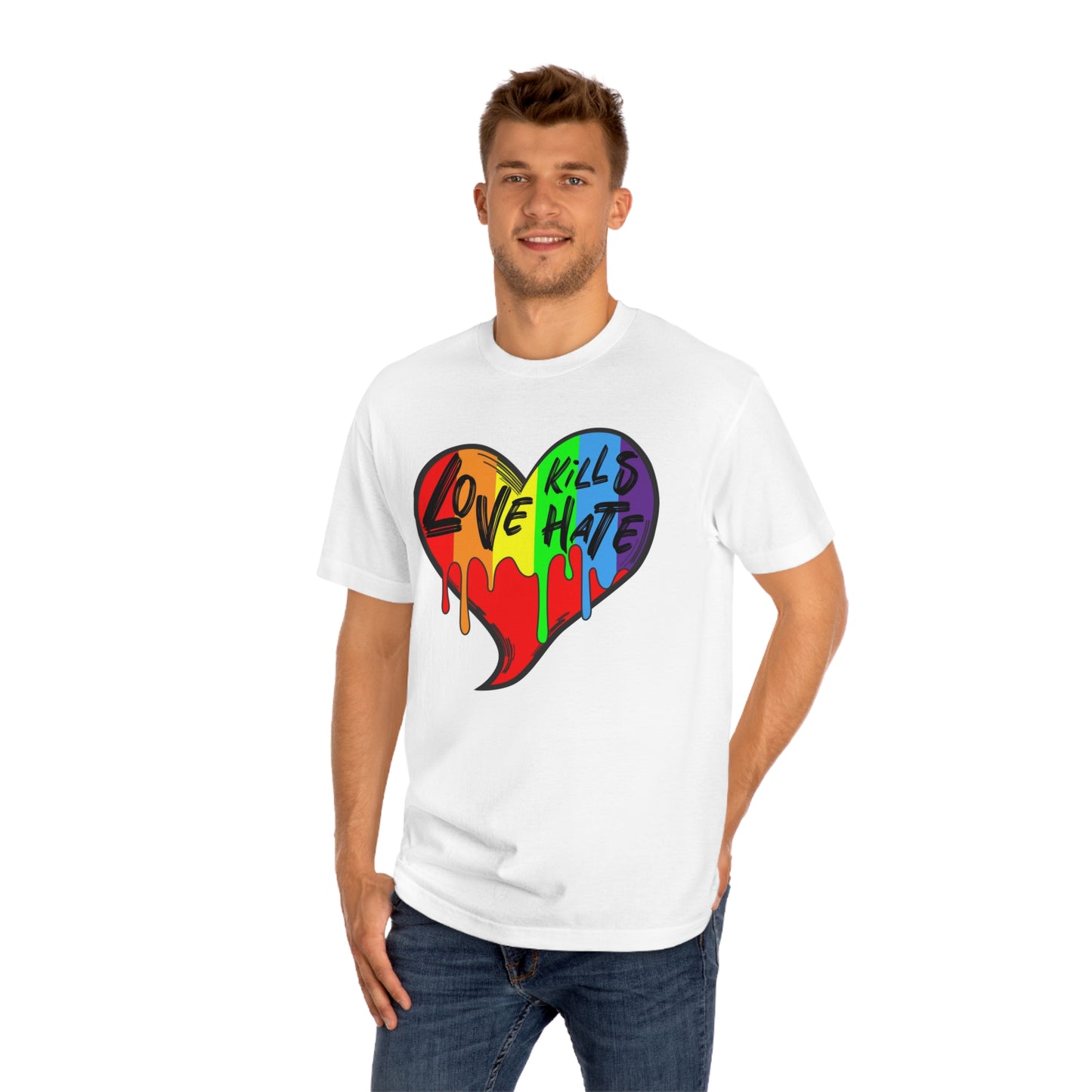 Love Kills Hate Heart Unisex Classic Tee